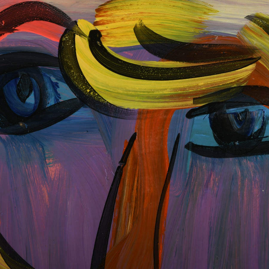 Signed Peter Keil "Brushstrokes of Identity" Mixed Media on Masonite-2