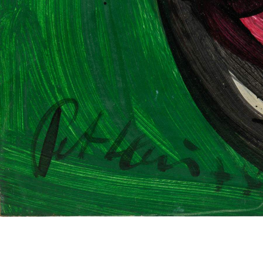 Signed Peter Keil "Contemporary Clown" Mix Media on Masonite-3