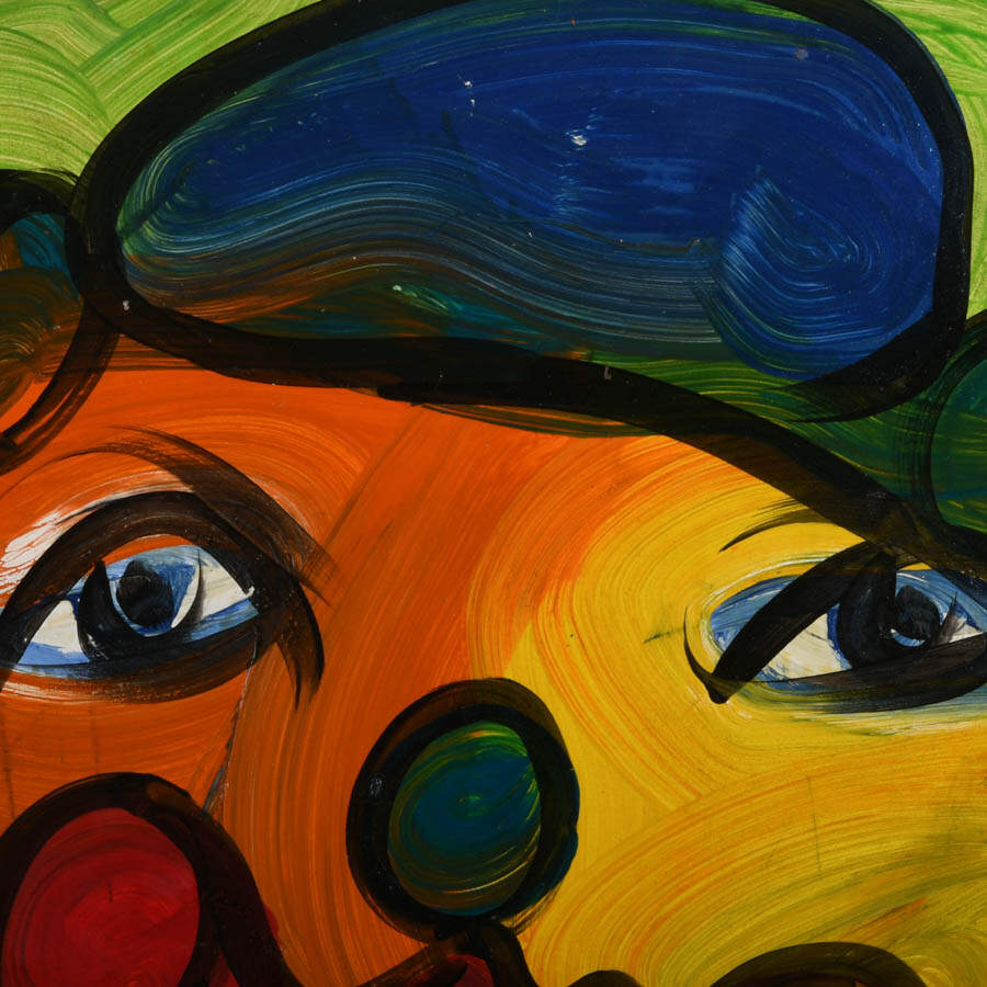 Signed Peter Keil "Smiling Showman" Mix Media on Masonite-2