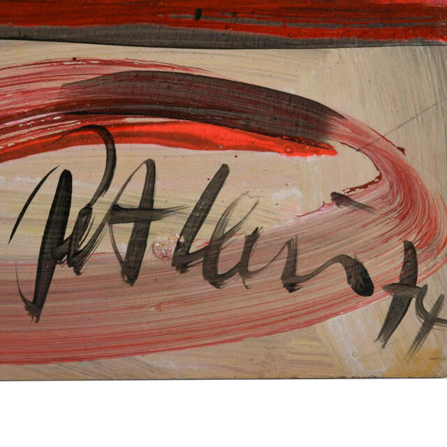 Signed Peter Keil "Blooming in Crimson" Mix Media on Masonite-4