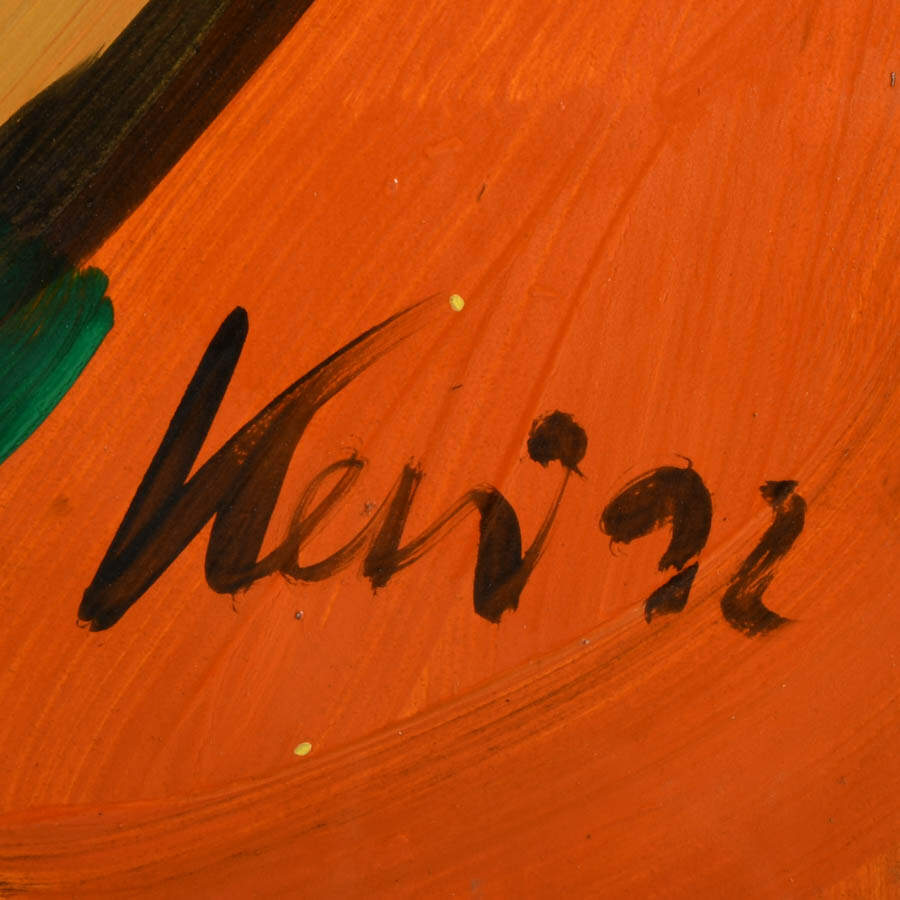 Signed Peter Keil "Half Moon, Half Sun" Mix Media on Masonite-4