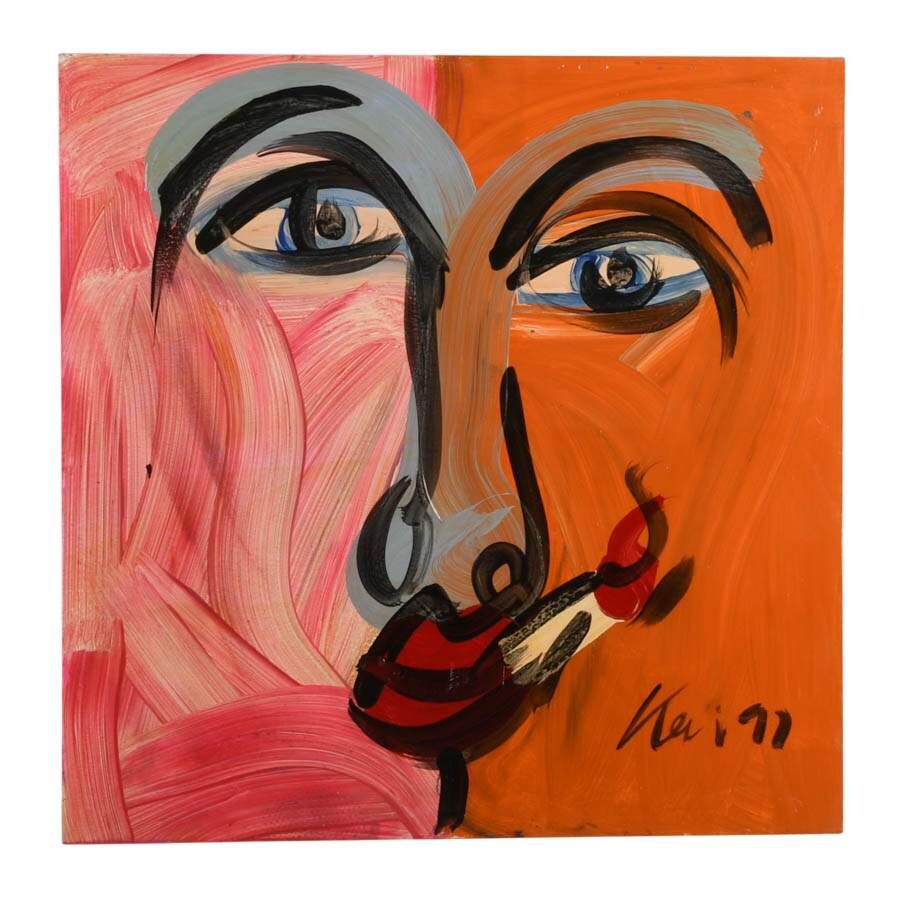Signed Peter Keil "Burning Lines" Mix Media on Masonite-1