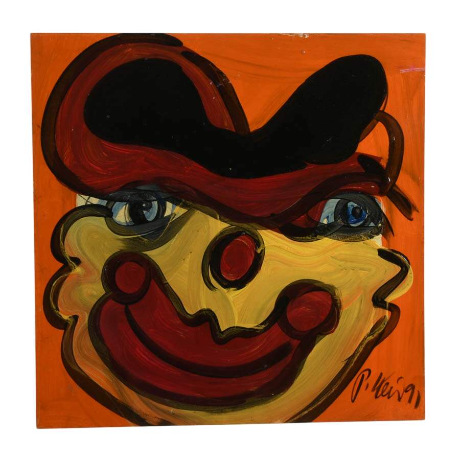 Signed Peter Keil "Smiling Trickster" Mix Media on Masonite-1