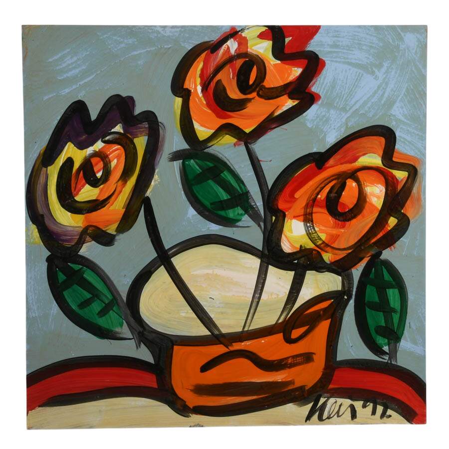 Signed Peter Keil "Sprouts of Sunlight" Mix Media on Masonite-1