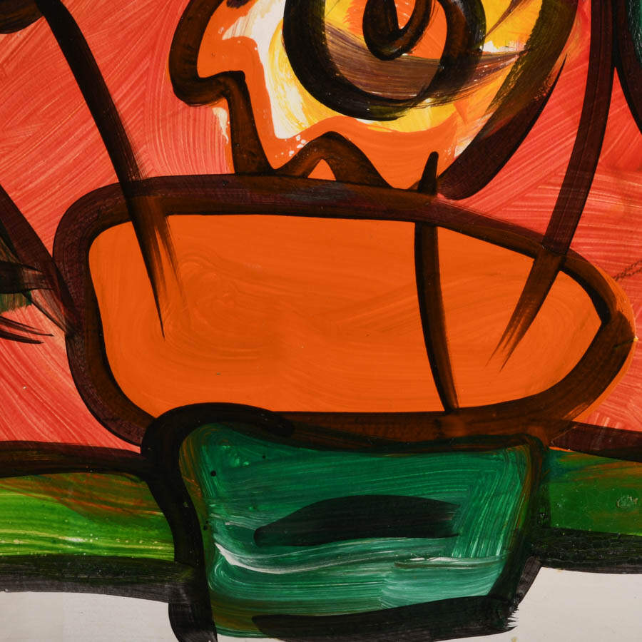 Signed Peter Keil "Brushed Bouquet" Mix Media on Masonite-3