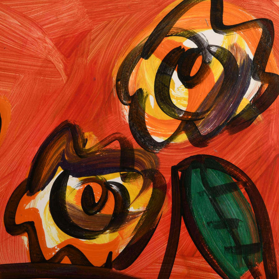 Signed Peter Keil "Brushed Bouquet" Mix Media on Masonite-2