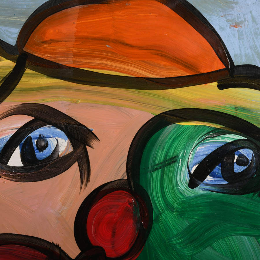 Signed Peter Keil "Harlequin Hues" Mix Media on Masonite-2