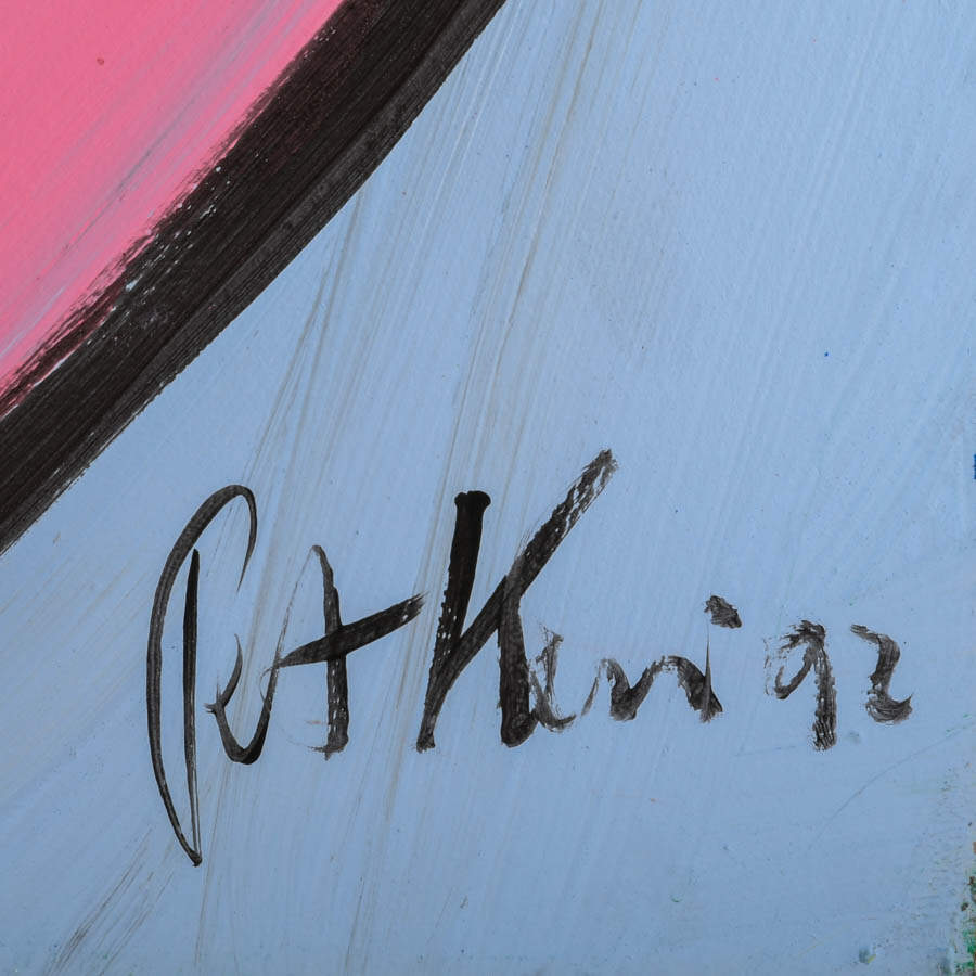 Signed Peter Keil "Untitled, 1992" Mix Media on Masonite-4