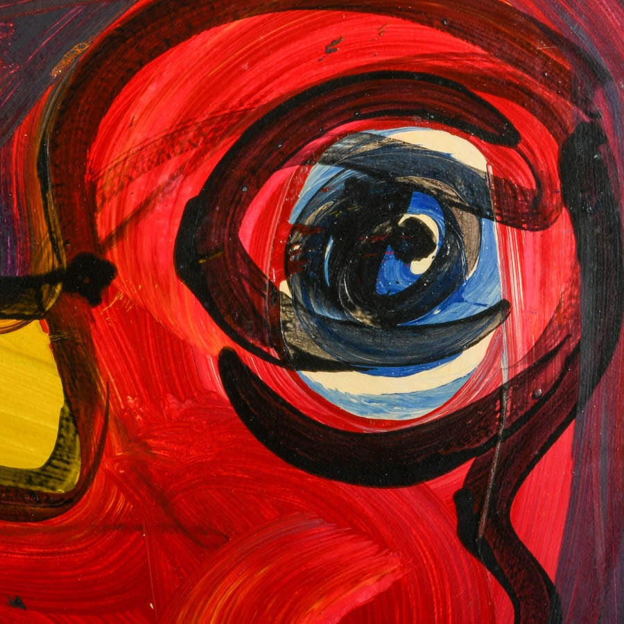 Signed Peter Keil "Surrounded by Smoke" Mix Media on Masonite-2