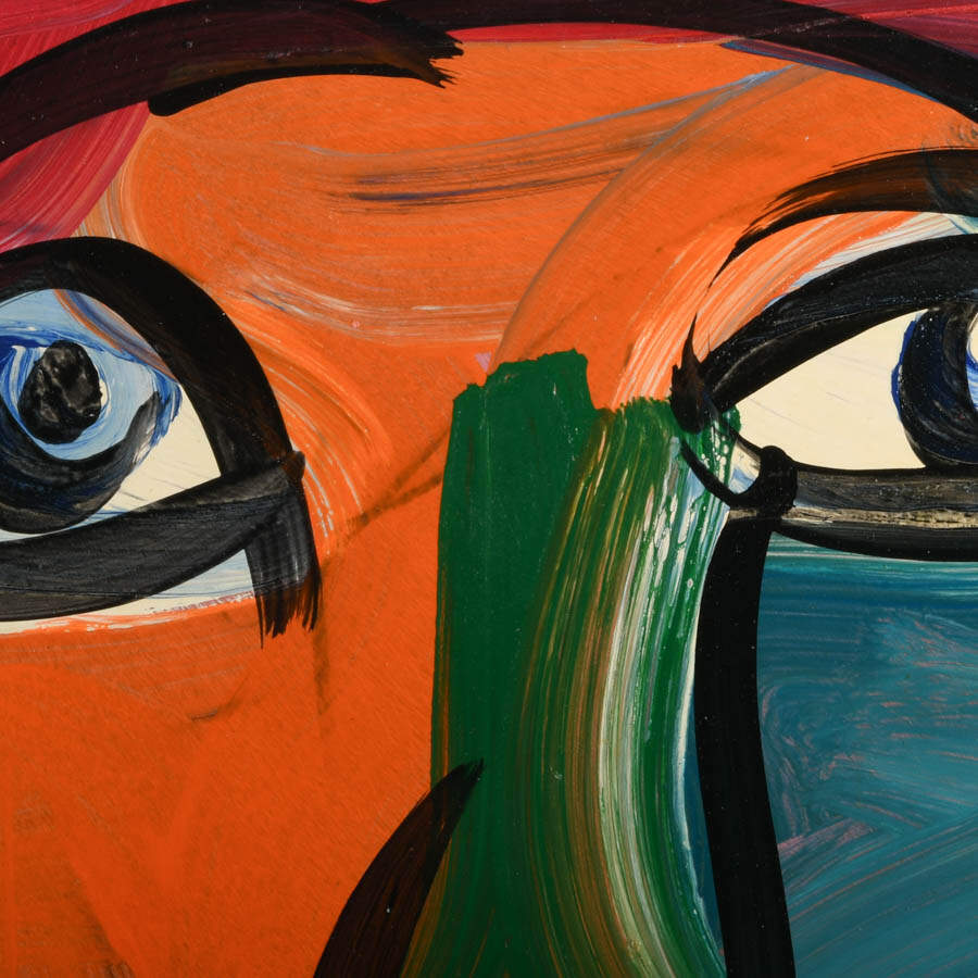 Signed Peter Keil "The Gaze Between Fire and Ice" Mix Media on Masonite-2