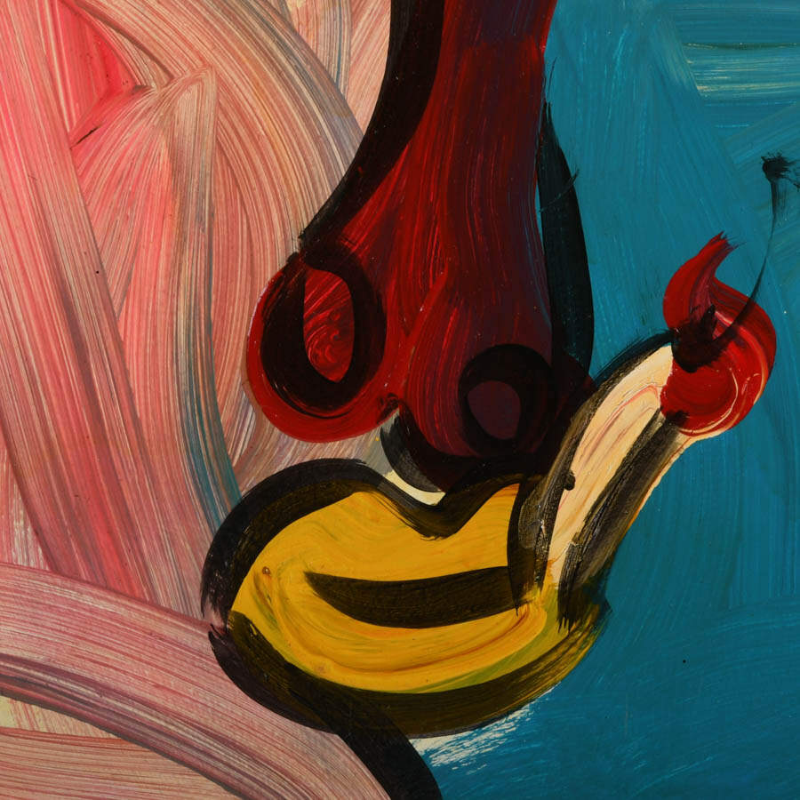 Signed Peter Keil "Smolder and Brush" Mix Media on Masonite-3