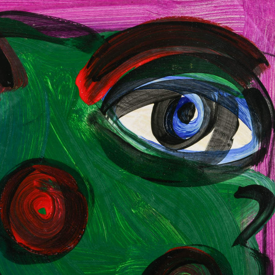 Signed Peter Keil "Colorful Laughter" Mixed Media on Masonite-2
