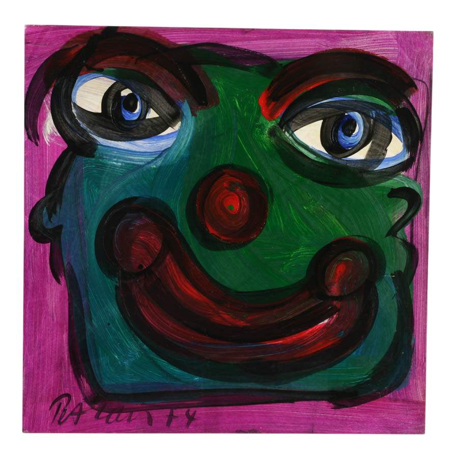 Signed Peter Keil "Colorful Laughter" Mixed Media on Masonite-1