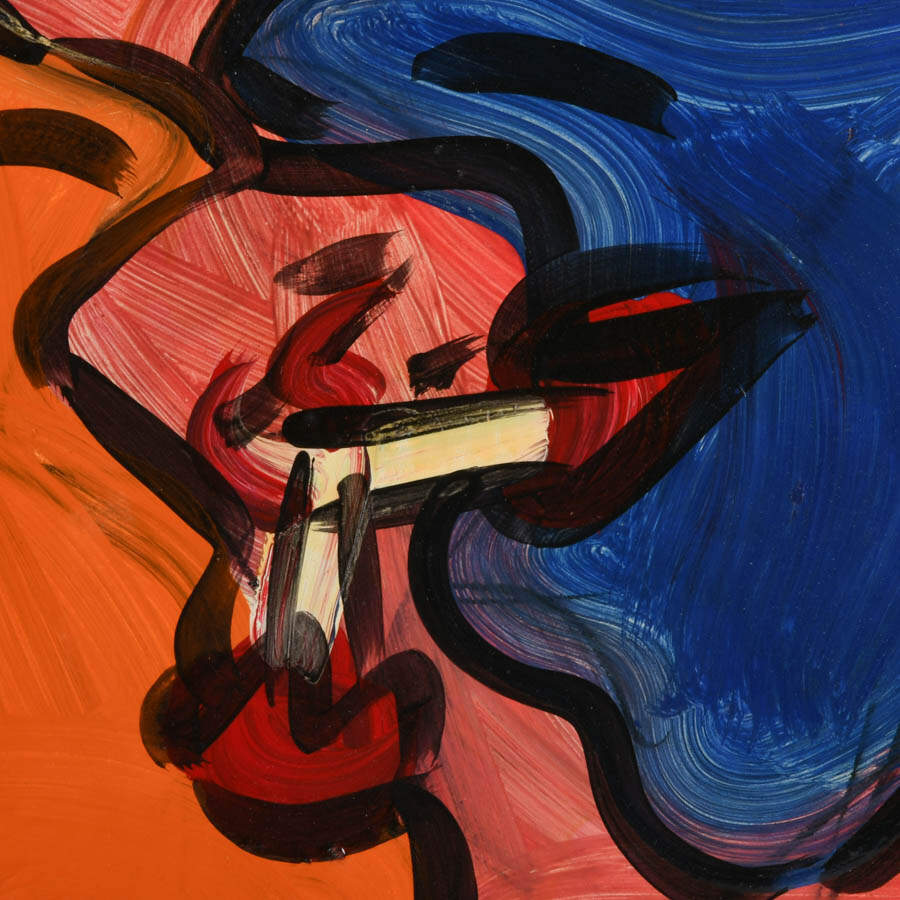 Signed Peter Keil "Cigarettes and Color Blocks" Mixed Media on Masonite-3