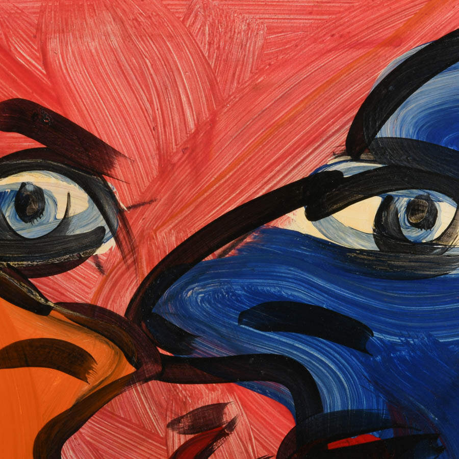 Signed Peter Keil "Cigarettes and Color Blocks" Mixed Media on Masonite-2