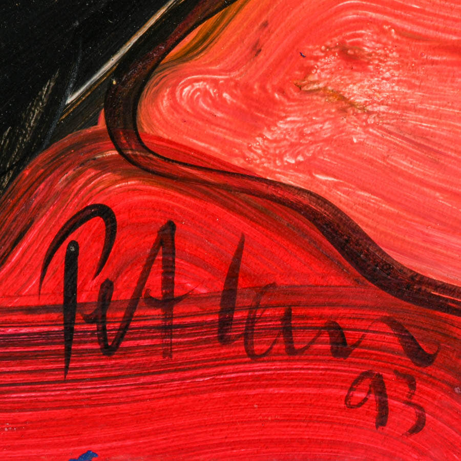 Signed Peter Keil "Untitled, 1993" Mixed Media on Masonite-4