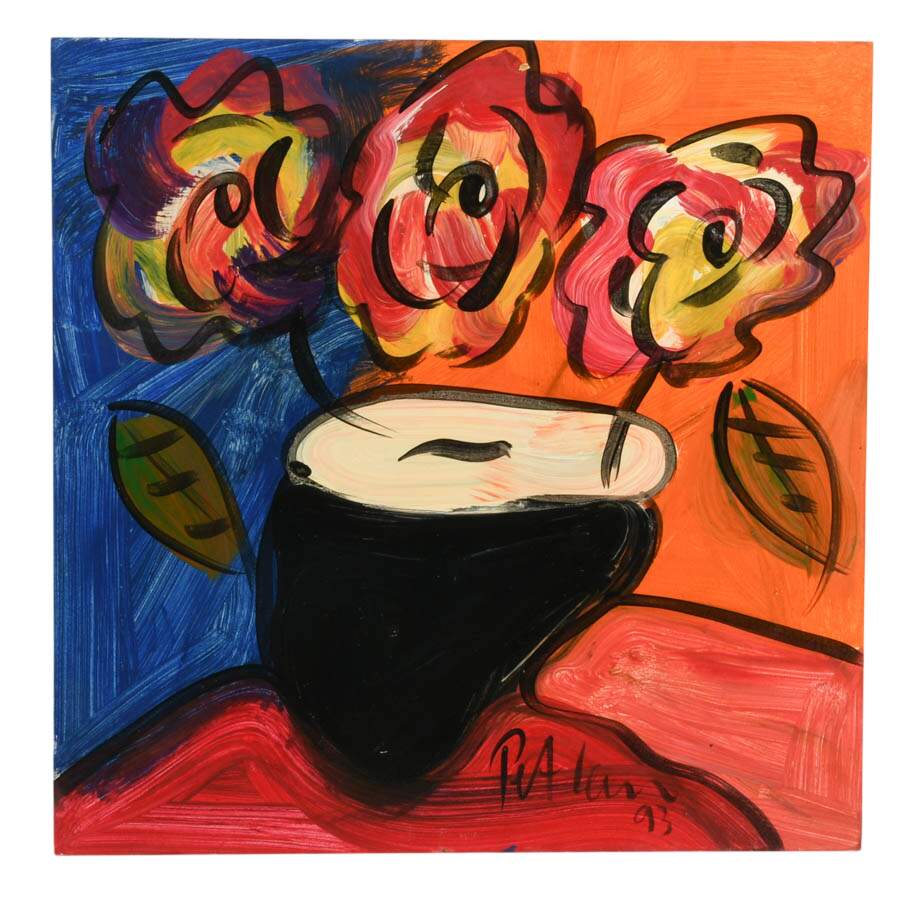 Signed Peter Keil "Untitled, 1993" Mixed Media on Masonite-1