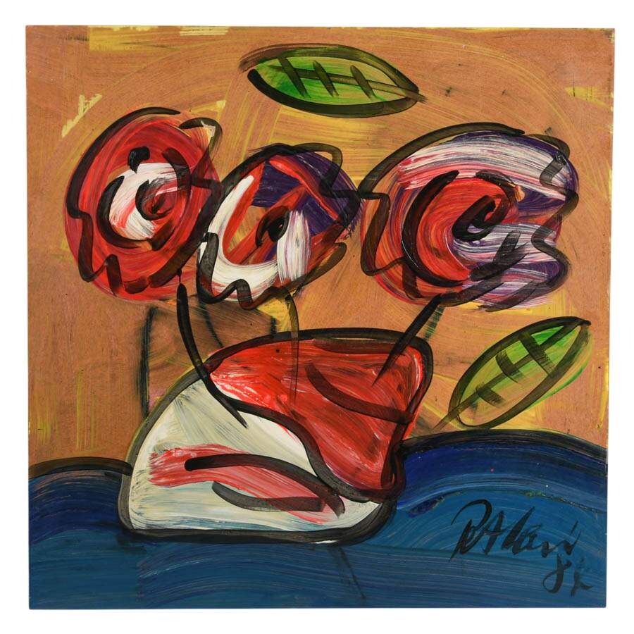 Signed Peter Keil "A Still Life Stirred" Mixed Media on Masonite-1