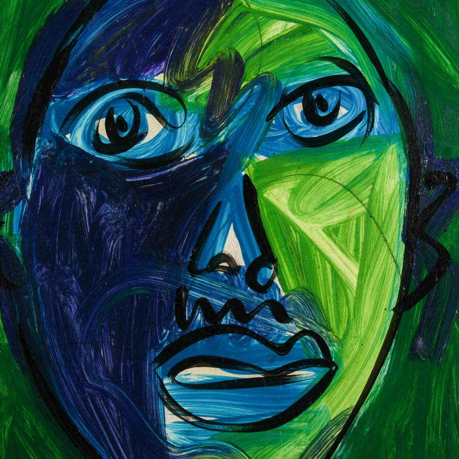 Signed Peter Robert Keil "Untitled 1984" Mix Media on Masonite-2