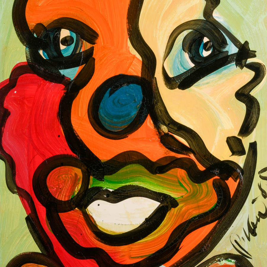 Signed Peter Keil "Untitled 1985" Mixed Media on Masonite-2