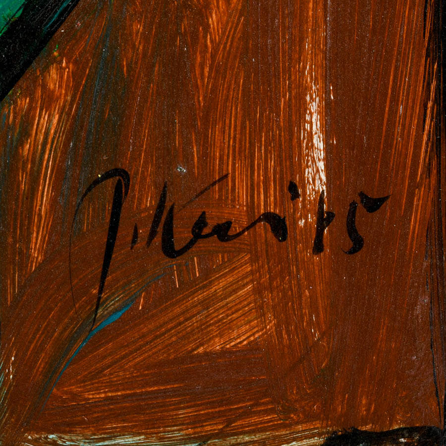 Signed Peter Keil "Face of Many Moods" Mixed Media Masonite-4