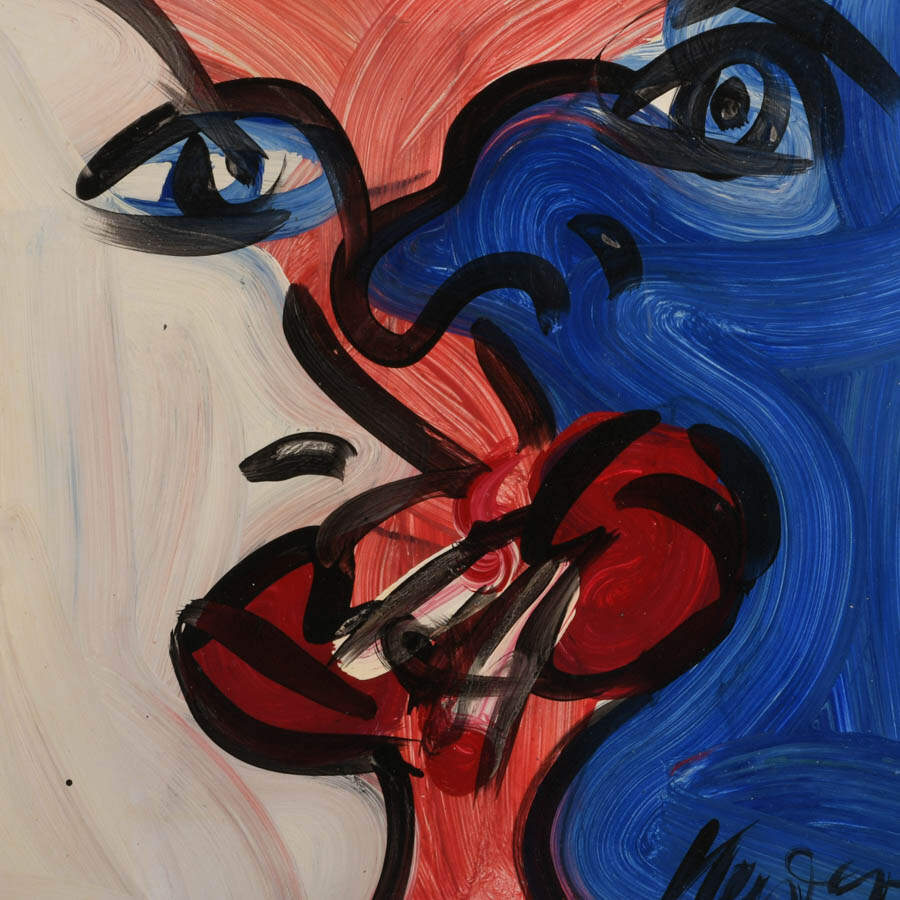 Signed Peter Keil "The Kiss of Color" Mixed Media on Masonite-2