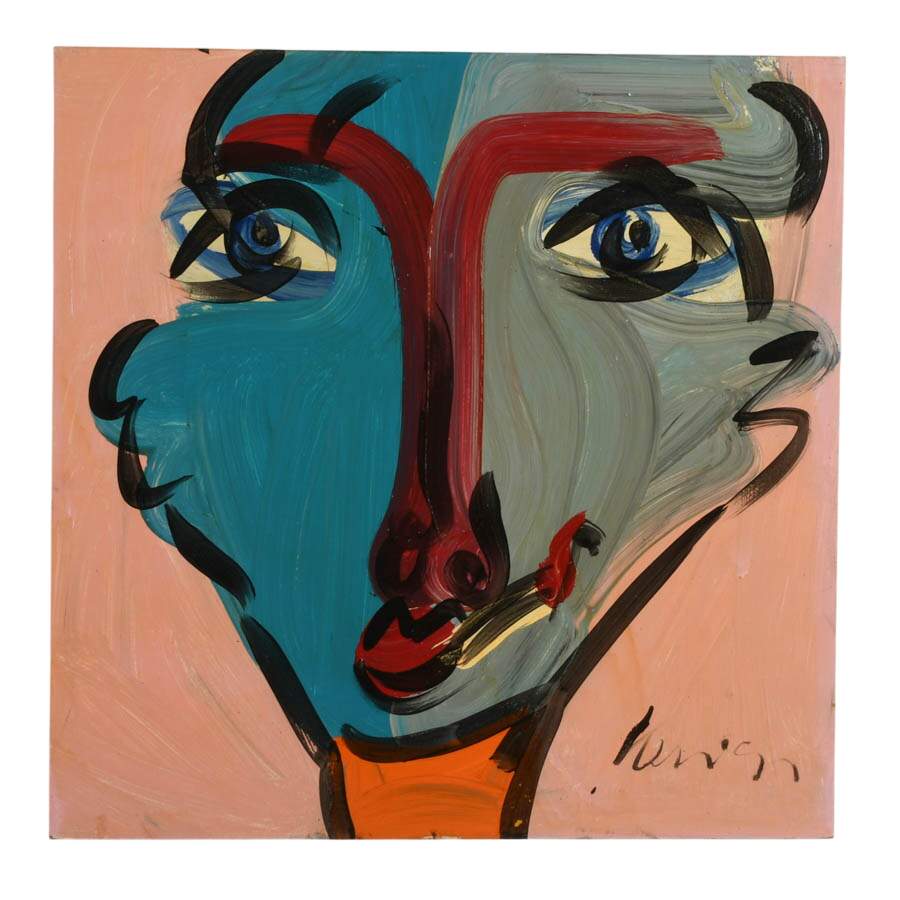 Signed Peter Keil "Cigarette Contours" Mixed Media on Masonite-1