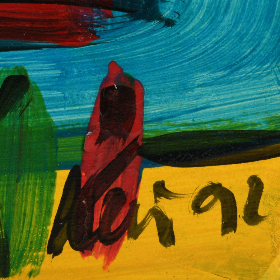 Signed Peter Keil "Swaying Under the Sun" Mixed Media on Masonite-3