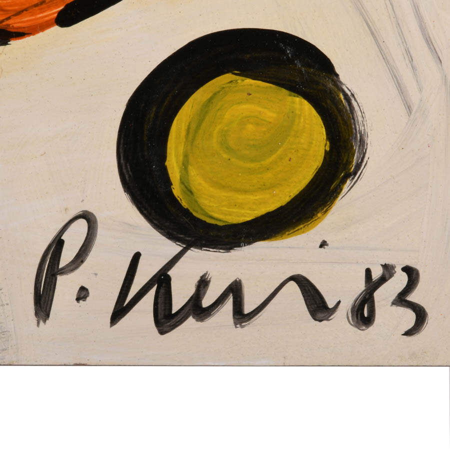 Signed Peter Keil "Facial Fusion" Mixed Media on Masonite-3