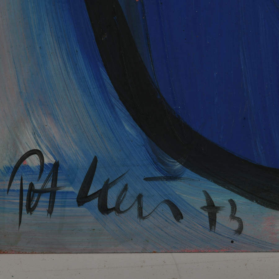 Signed Peter Keil "Beheld in Blue" Mixed Media on Masonite-3
