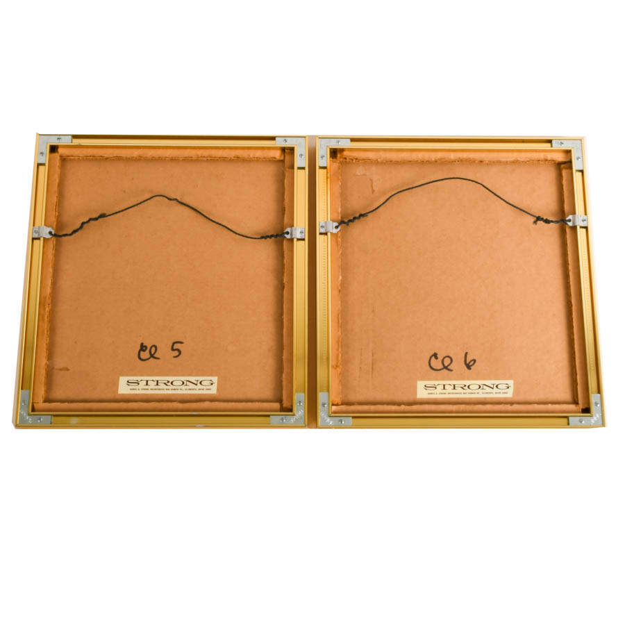Pair of Framed Mid-Century Ceramic Tile Portraits by Harris G. Strong-9