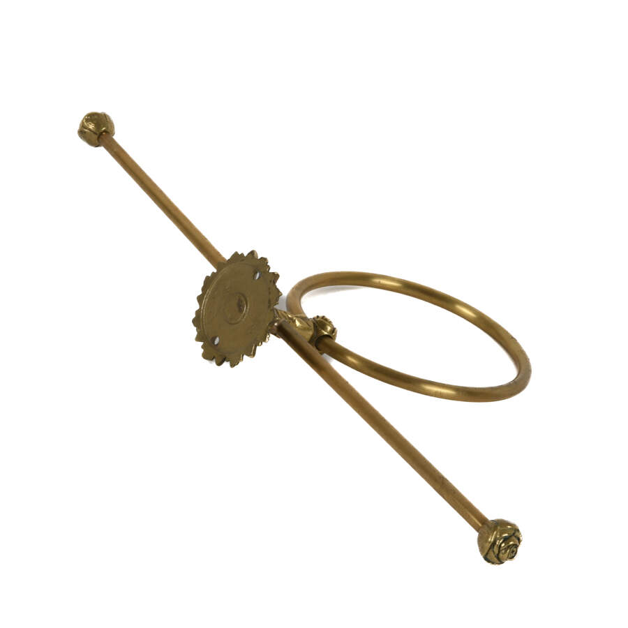 Vintage Sherlee Wagner Lacquered Brass Rose Bud Towel Bar-6