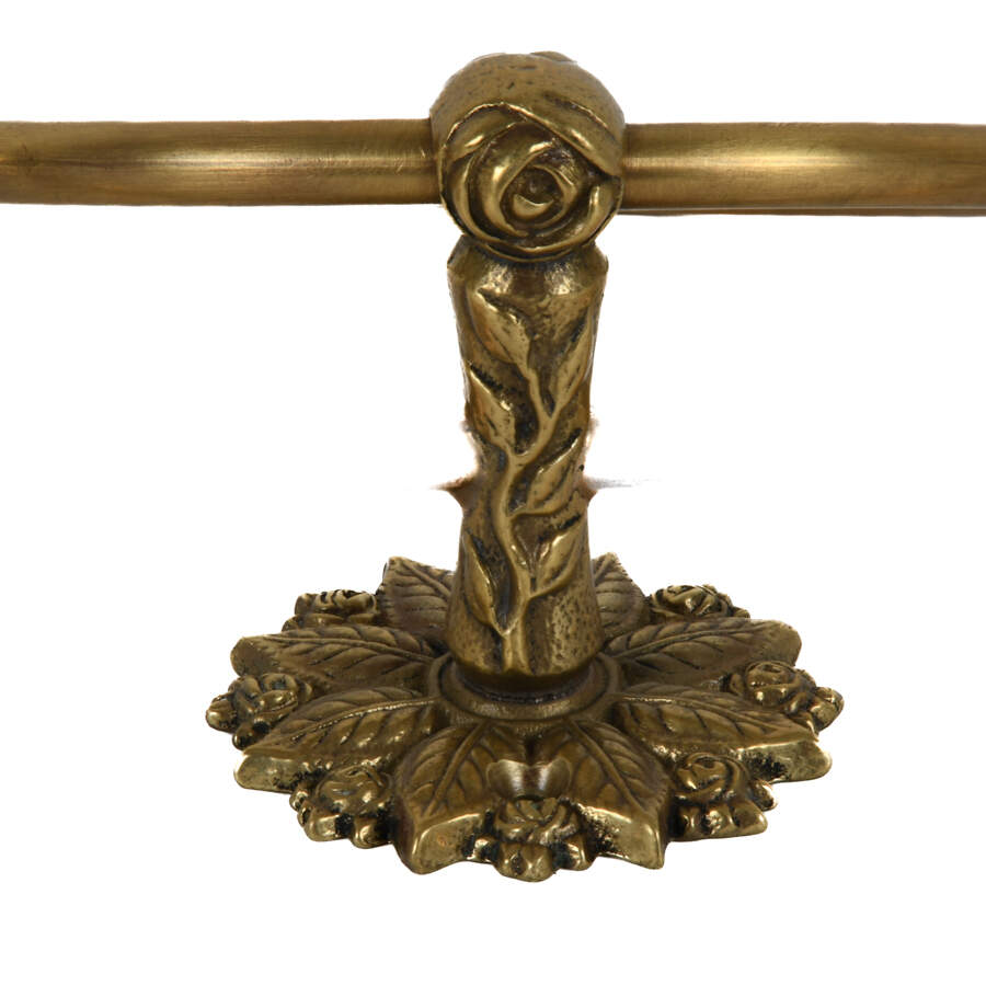 Vintage Sherlee Wagner Lacquered Brass Rose Bud Towel Bar-5