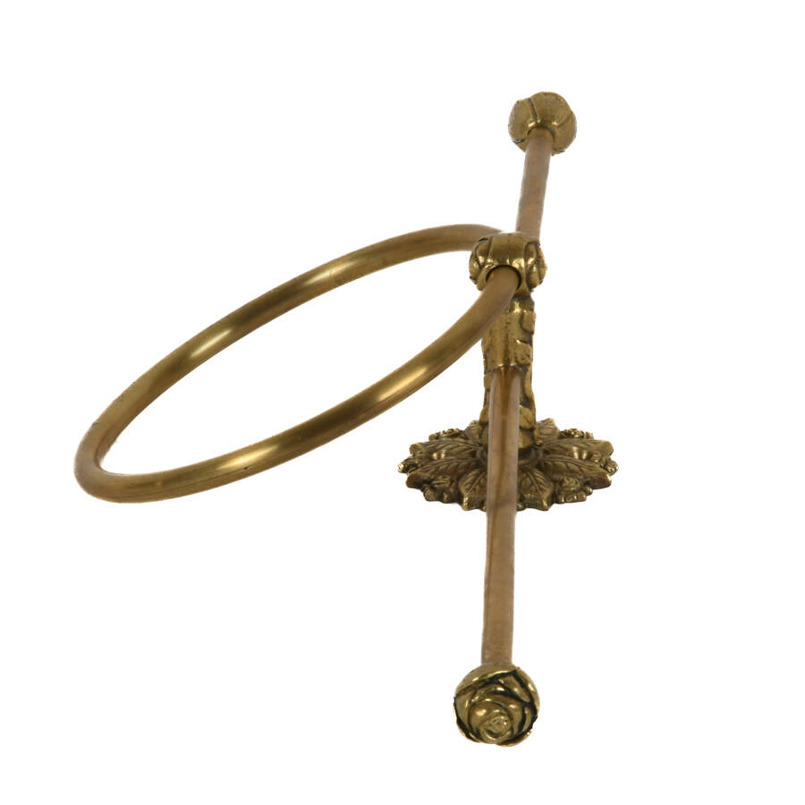 Vintage Sherlee Wagner Lacquered Brass Rose Bud Towel Bar-2