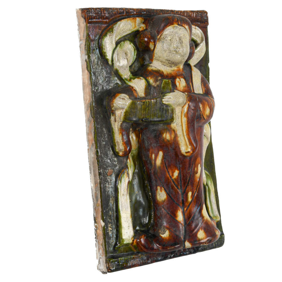 Antique Chinese Glazed Sancai Architectural Tile-3