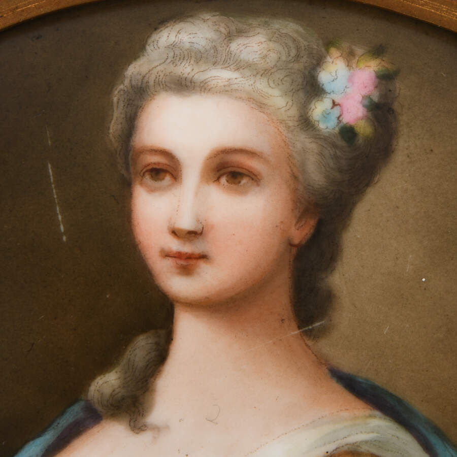 Miniature Baroque Portrait on Porcelain-2