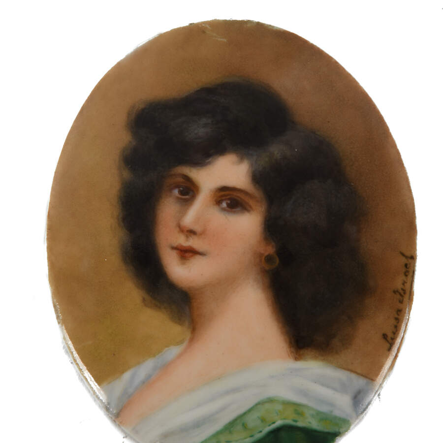 Antique Miniature Portrait Painting on Porcelain-2