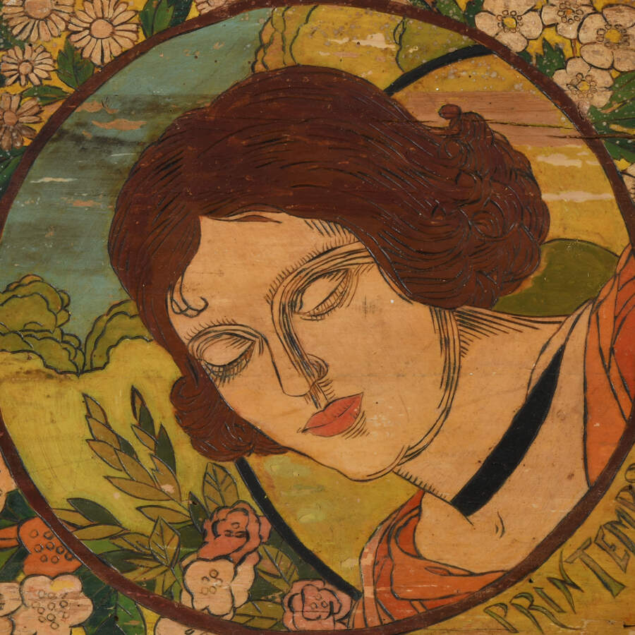 French "Beautiful Women Four-Season" Panel Set-5