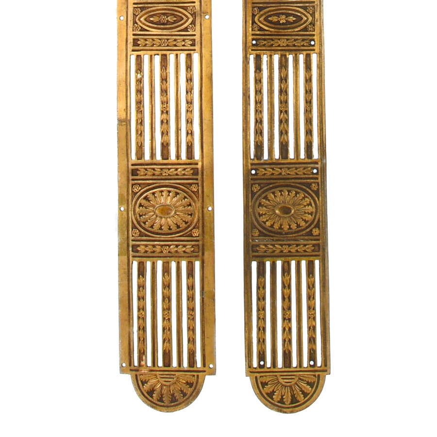 Grouping of Two Architectural Bronze Push Plate Panels-4