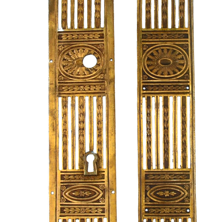 Grouping of Two Architectural Bronze Push Plate Panels-3