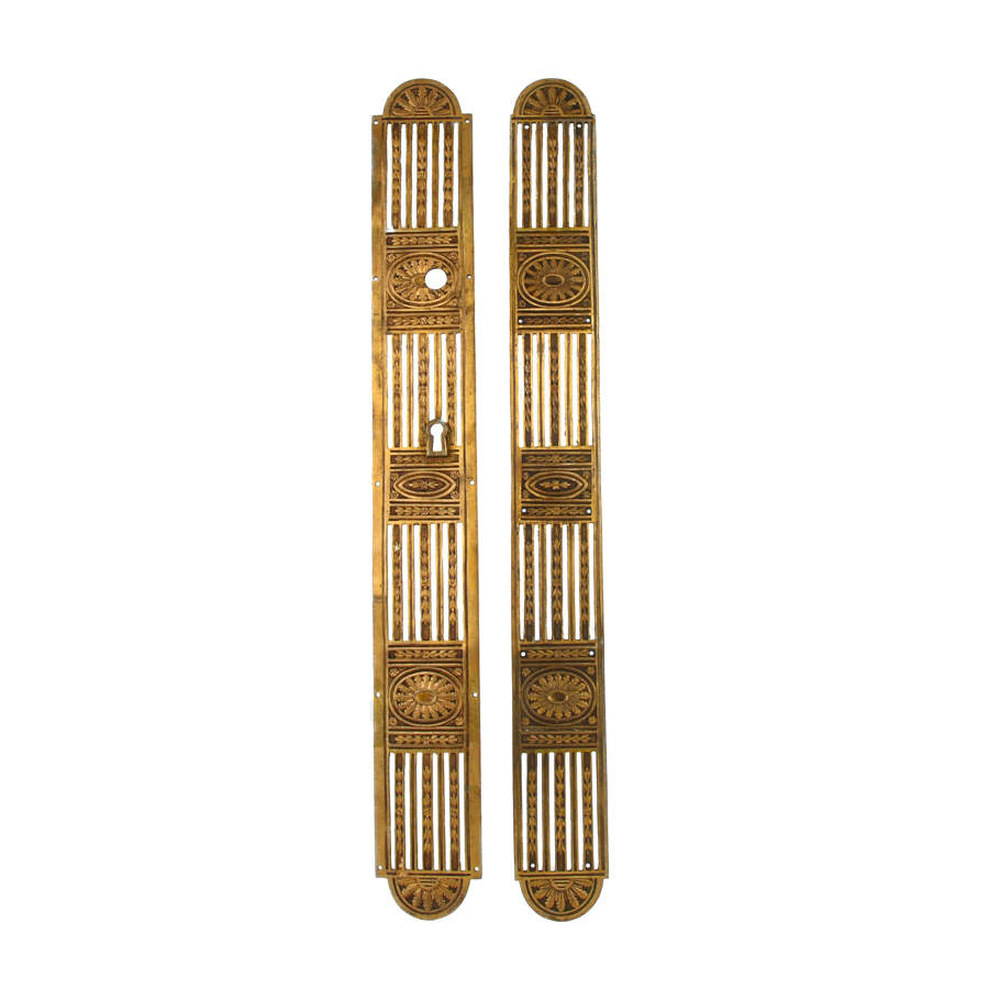 Grouping of Two Architectural Bronze Push Plate Panels-1