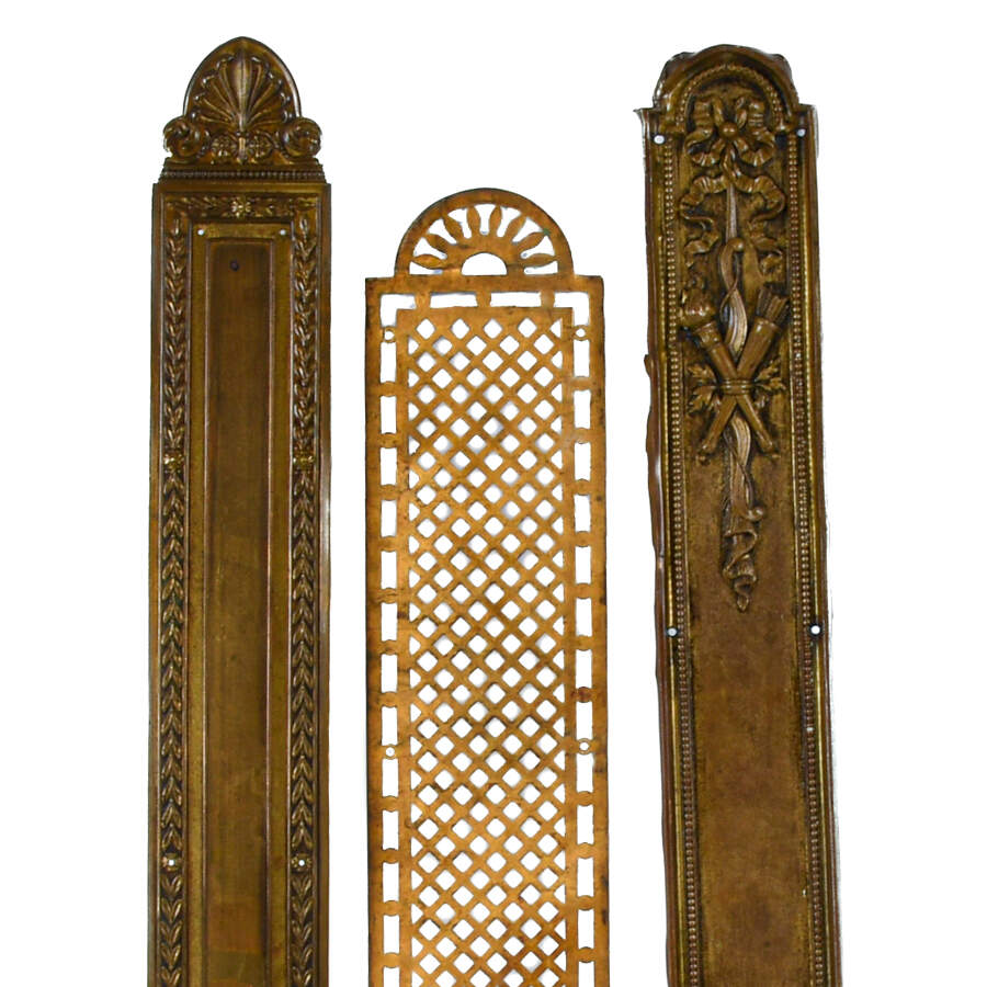Grouping of Three Architectural Brass Push Plate Panels-2