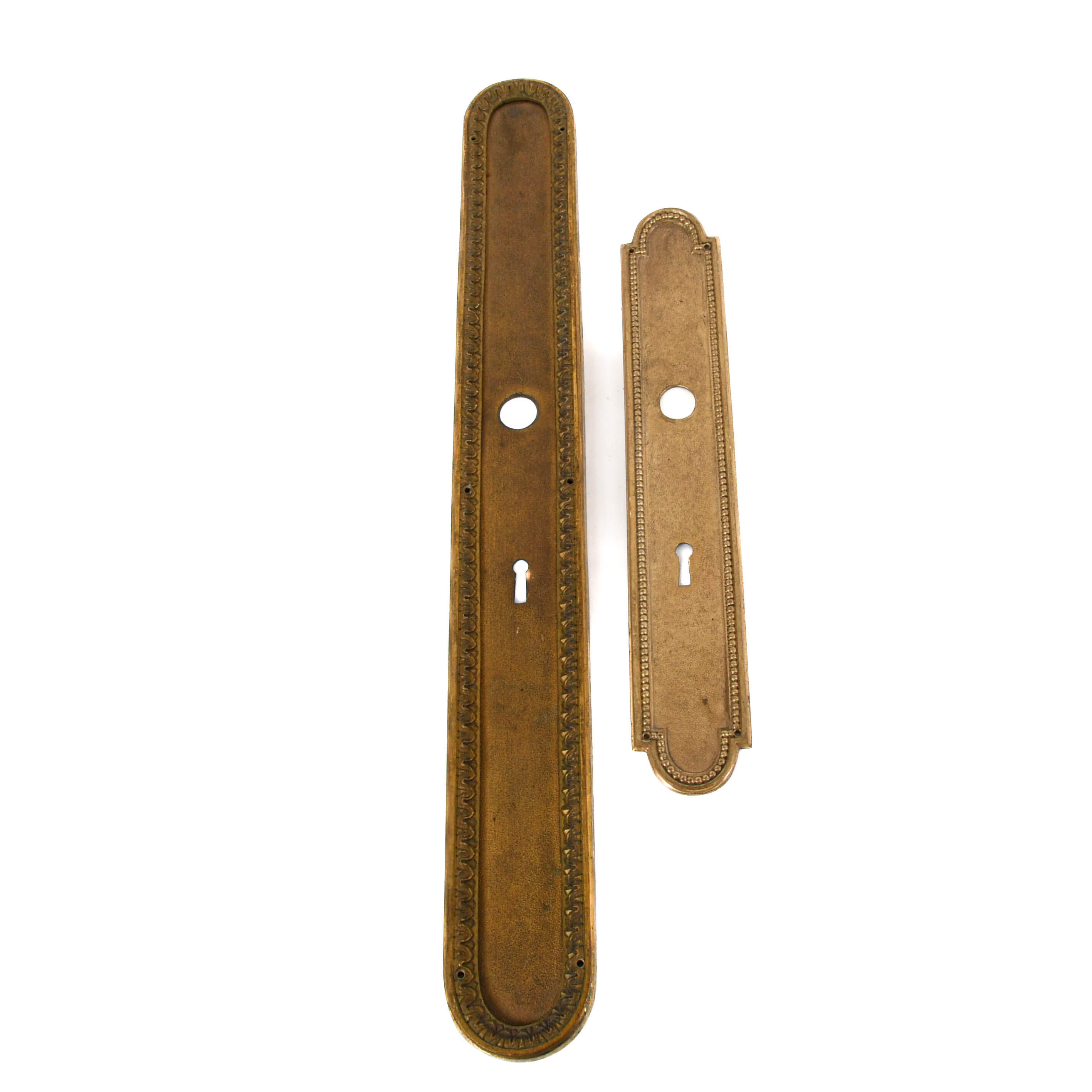 Group of Two Brass Architectural Door Keyhole Hardware Accouterments-1