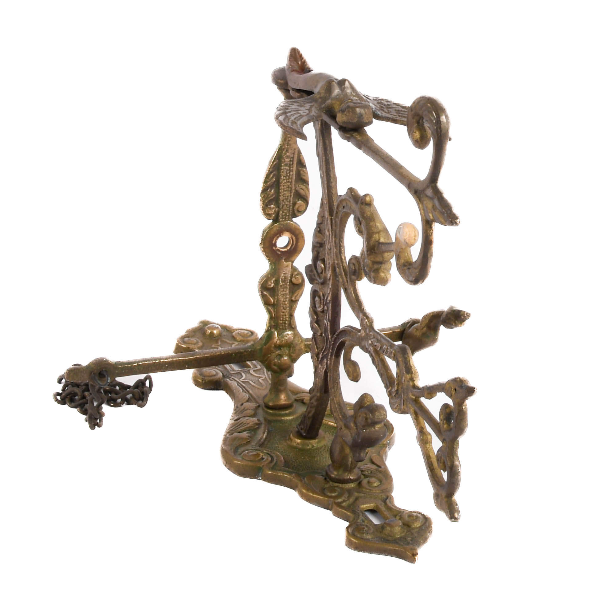 Antique Cast Iron Figural String Doorbell-5