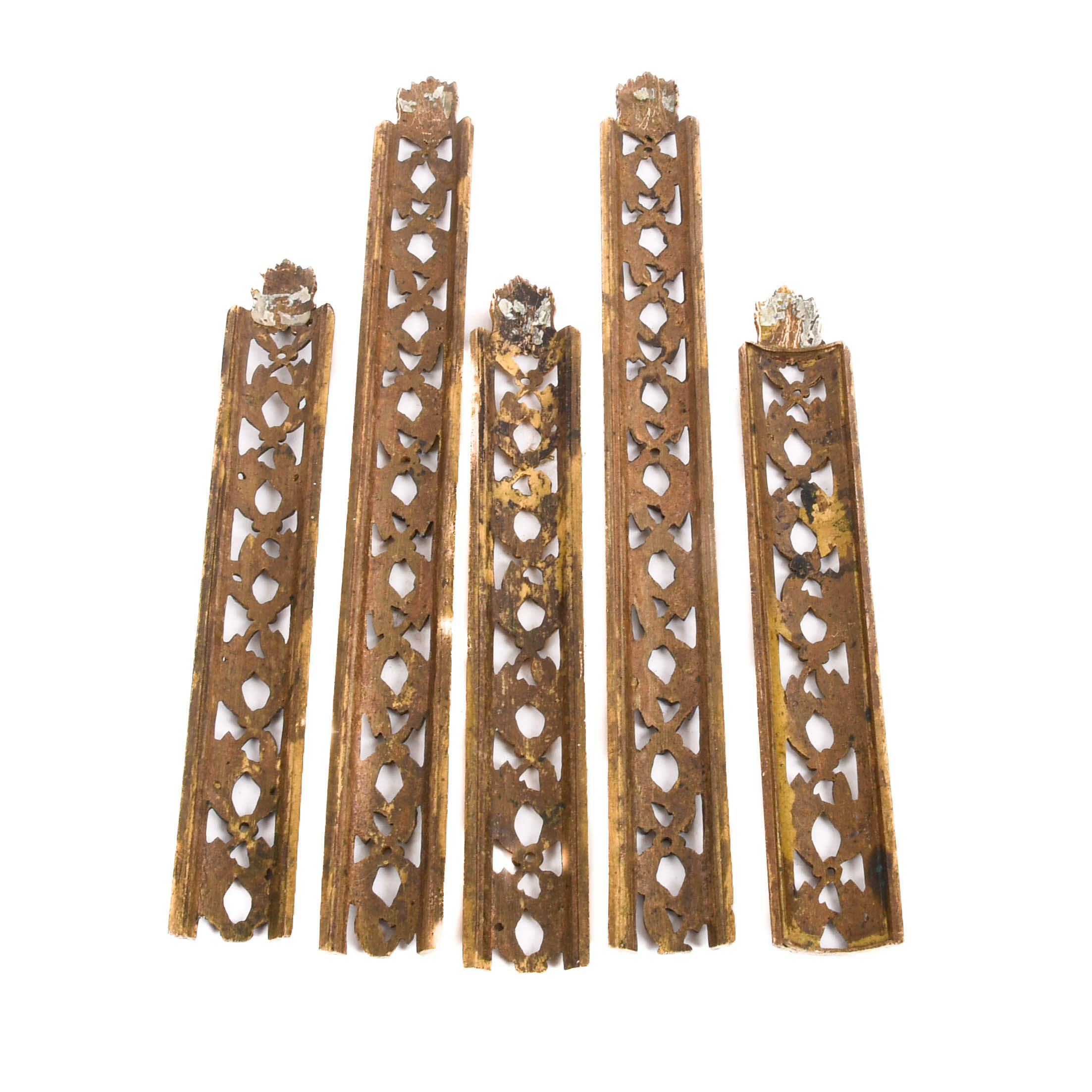 Antique Grouping of Five Brass Hardware Accouterments-4