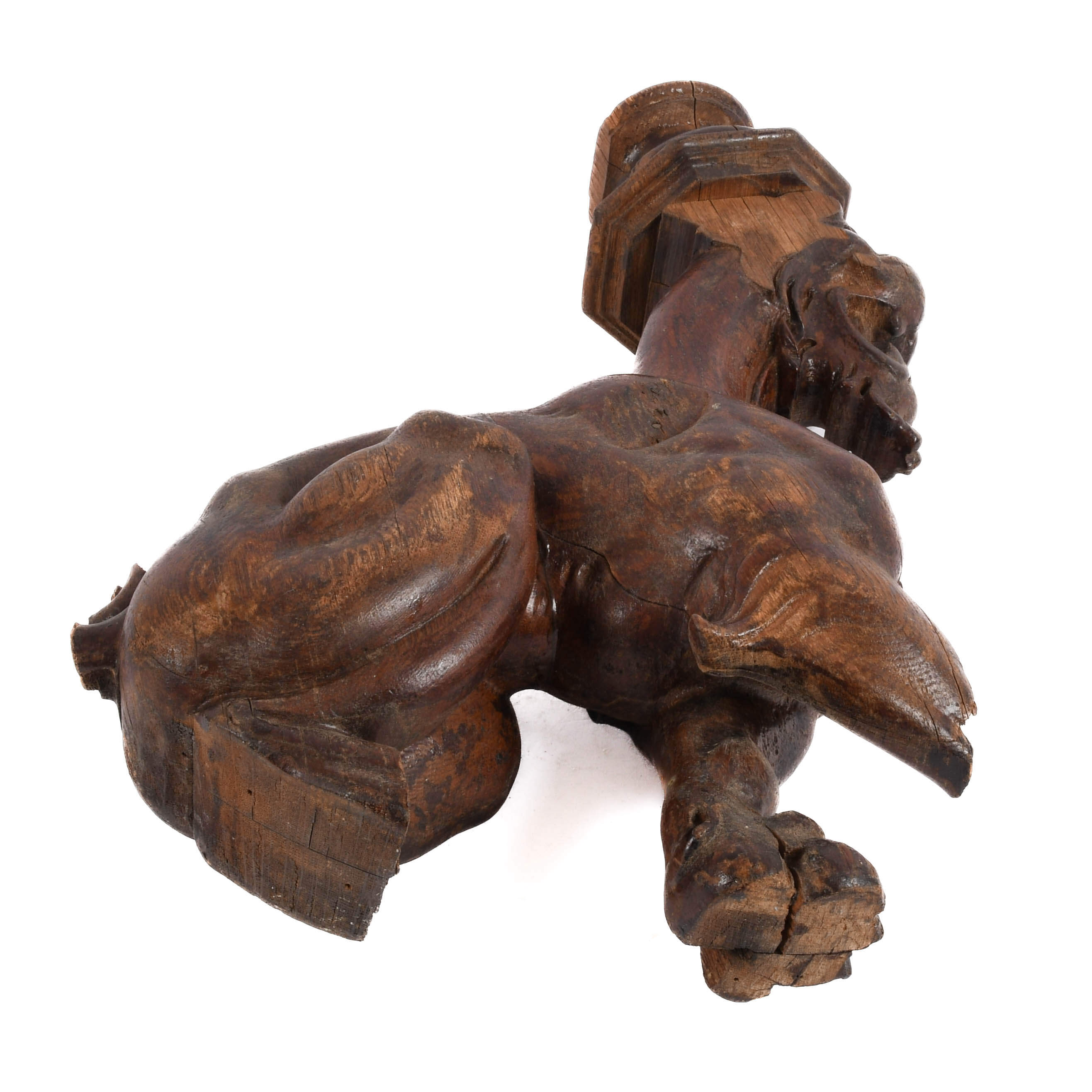 Antique Carved Wood Griffin Architectural Detail-8