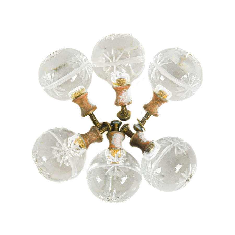 Lot of Six Antique Glass Knobs-2