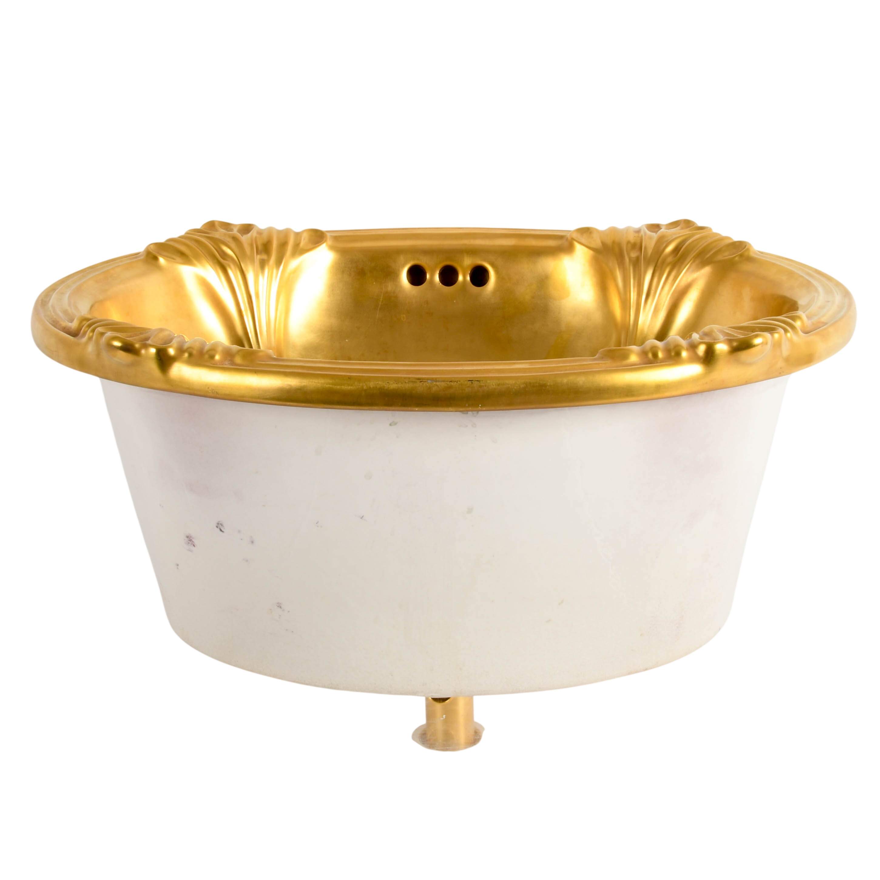 Sherle Wagner Gilt Scalloped Empire Over Edge Sink-4