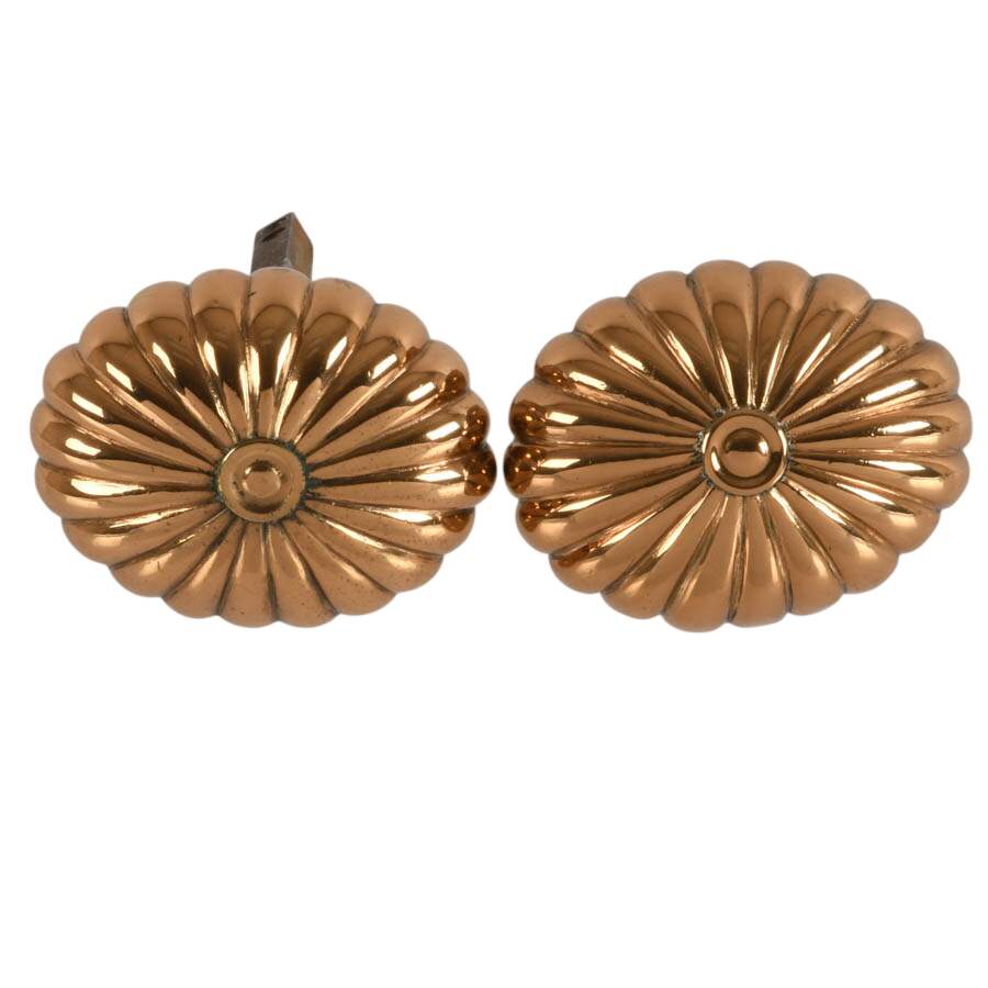 Polished Brass Fluted Entry Doorknob-4