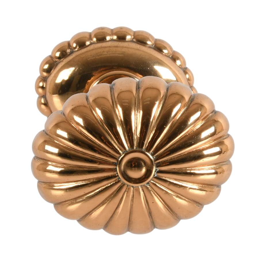 Polished Brass Fluted Entry Doorknob-2